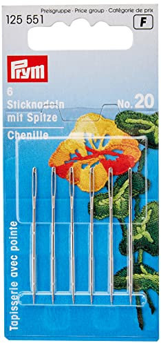 Prym 125551 Sticknadeln mit Sp. ST 20 1,00 x 43 mm silberfarbig