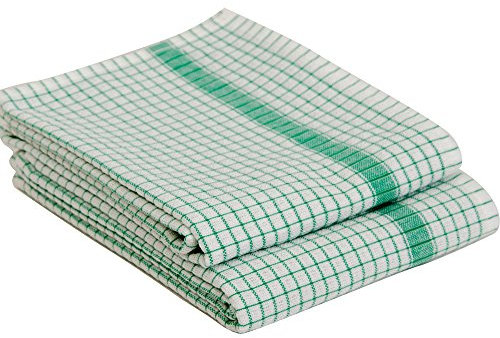 Gaufrex - Torchon Coton 50/80 Raye Vert Lot De 2