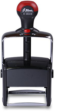 Personalisierbarer Stativstempel Shiny H-6008 - Stempel mit eigenem Text und Logo selbst gestalten - 68 x 47 mm, für bis zu 10 Zeilen