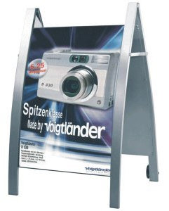 Kerkmann Plakatständer Boston A1 fahrbar silber