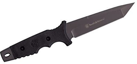 Smith and Wesson Erwachsene, Tanto, High Carbon Stahl 9Cr17, Coated, Kunststoffgriff, Kunststoffscheide, Gürtelschlaufe Survival-Messer, Mehrfarbig, One Size
