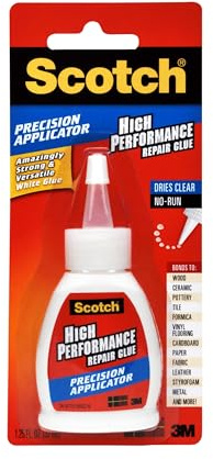 Scotch Brand 051141369334 Super Glue Liquid, Precision Applicator, 1.25-Ounce, Clear (MMMADH669), White