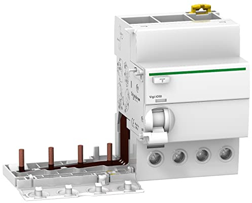 Schneider A9V41463 Vigi iC60 4P 63A 30MA AC RCCB Disjoncteur à Courant résiduel, Blanc