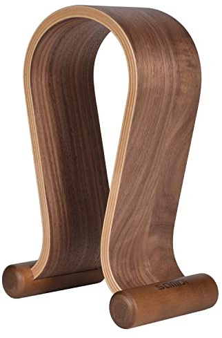 SAMDI Wood Headphone Stand, Headphone Holder Wood Headset Stand Compatible for Sony, Bose, Shure, Jabra, JBL, AKG Gaming Headphones Display et. (Walnut)