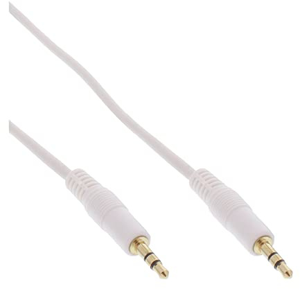 InLine 99932W Klinke Kabel, 3,5mm Stecker / Stecker, Stereo, weiß / gold, 1,5m