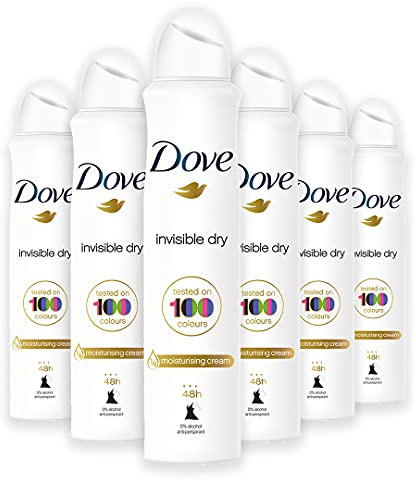 Dove Invisible Dry Compressed Strong Anti-Transpirant Aerosol Spray, Anti-Schweiß-Deodorant für Männer und Frauen für einen kühlen, frischen und sauberen Duft, 48-Stunden-Schutz, Großpackung (6 x 250 ml)
