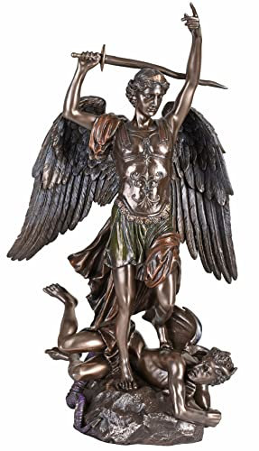 Engelfigur Erzengel Skulptur St. Michael kämpft gegen Dämon WU73507A4 Palazzo Exklusiv