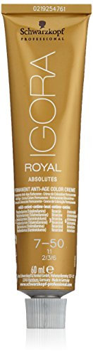 Schwarzkopf IGORA Royal Absolutes Permanent Anti-Age Color Creme 7-50 mittelblond gold natur, 1er Pack (1 x 60 ml)