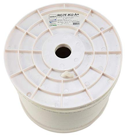 Venton Sat Kabel coaxial Kabel RG7F-KU 100 m I Antennenkabel A+ 130 dB max. I 5fach geschirmter HQ digital HD 4K 3D Kupfer Innenleiter I Fernsehkabel Koaxkabel für DVB-S2 -C -T2 -BK Anlagen