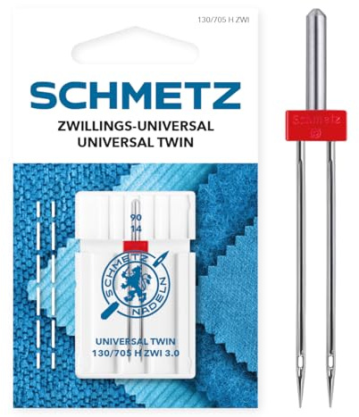 SCHMETZ | Zwillings-Universal | 3.0/90 | 1 Nähmaschinennadel | 130/705 H ZWI 3.0 | für alle gängigen Haushaltsnähmaschinen mit Zickzack-Funktion