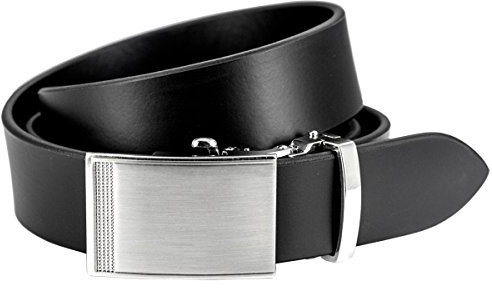 LINDENMANN Gürtel Herren Ledergürtel Herren Gürtel Herren, Rindleder-Gürtel mit Automatik-Koppelschließe, schwarz, Größe/Size:95, Farbe/Color:schwarz