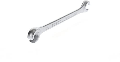 GEDORE Doppelringschlüssel offen, SW 12+14 mm, 15degree abgewinkelt, 6-kant, für Bremsleitung, Schraubenschlüssel, 400 12X14