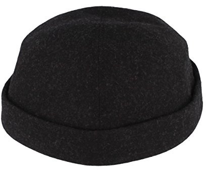 Bullani Docker-Cap Docker-Mütze Seemannsmütze aus 100% Wolle Bequem Hautverträglich 64 anthrazit