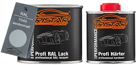 TRISTARcolor RAL 7040 Fenstergrau seidenmatt 2K Autolack 0,75 Liter / 750 ml Dose inkl. Härter