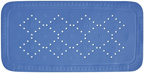 Spirella Duschmatte Badematte Badewannenmatte Badewanneneinlage antibakteriell rutschfest mit Saugnäpfen - Alaska Blau - ca. 36 x 91 cm