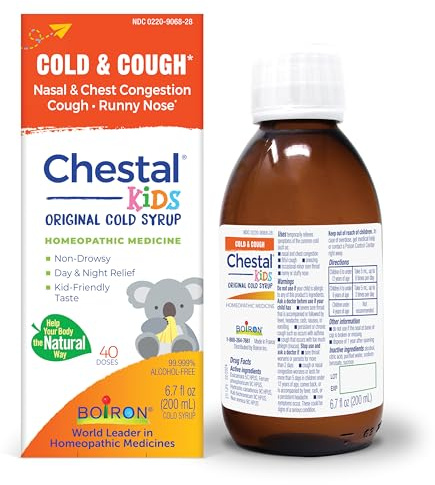 Boiron Chestal Children's Cold and Cough Syrup for Nasal and Chest Congestion, Runny Nose, and Sore Throat Relief - 6.7 Fl oz