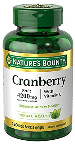 Nature's Bounty Cranberry with Vitamin C 4200 mg, 250 Softgels (Pack of 3)
