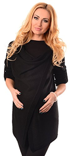 Purpless Maternity Pregnancy and Nursing Cardigan Jumper Sweater Knitted Coat 9005 (UK 16-18, Black)