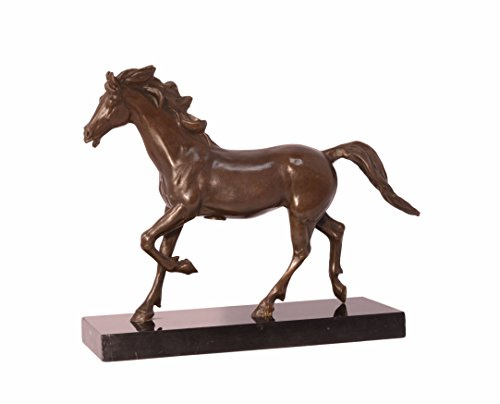 Bronzefigur Skulptur Motiv: Pferd auf Marmorsockel bronze Länge 23 cm 1,6 kg