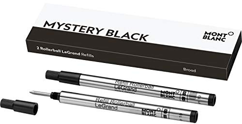 MONTBLANC Tintenroller Minen Mystery Black 113840 – Ersatzminen Meisterstück LeGrand – Größe B – 2 x Refill Rollerball F
