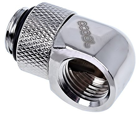 Alphacool Eiszapfen L-Verbinder drehbar G1/4 AG auf G1/4 IG - Chrome