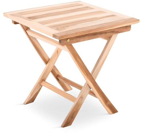 MACOShopde by MACO Möbel Raburg Garten-Beistelltisch Quadrat in Natur - Teak-Holz, 50 cm x 50 cm, 50 cm hoch