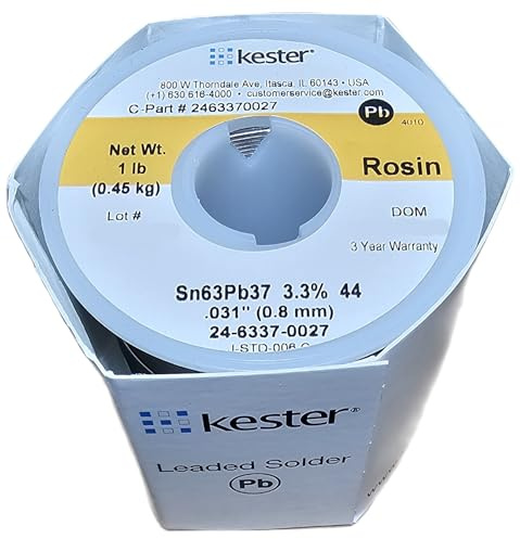 KESTER SOLDER 24-6337-0027 Solder Wire, 63/37 SN/PB, 183°C, 1LB (1) (1)