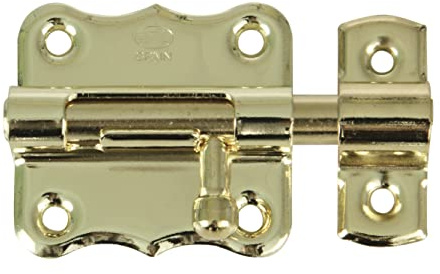 Amig Verrou Porte Acier Mod. 384 | Serrure Robuste et Élégante | Pour Porte et Fenêtre | Installation Simple | Résistance à la corrosion | Verni Laiton 30 mm