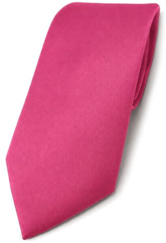 TigerTie Herren Satin-Krawatte einfarbig, 150x8 cm, für Business, Hochzeit und Feier