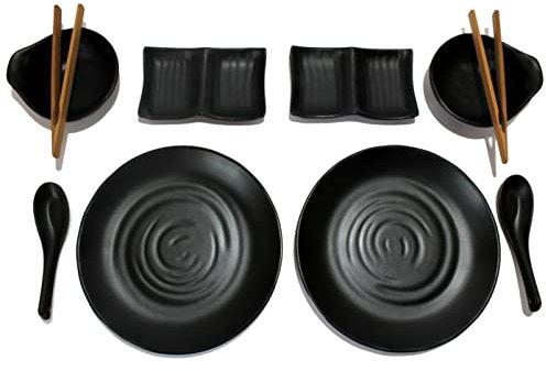 TomYang Set de Fondue Asiática [10 Piezas] para Thai Grill, Hotpot, Pho Bo, Sukiyaki, Korean BBQ