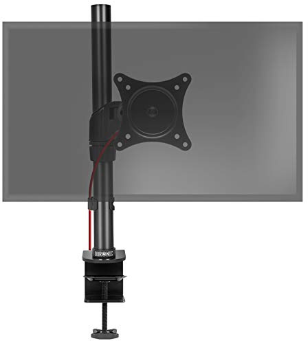 Duronic DM451X1 Monitorarm, Monitor Halterung Bildschirme bis 27 Zoll | LCD LED Display Ständer bis 13 kg, Höhenverstellbar, Neigbar -20° bis +20°, Drehbar 360°, Monitorhalterung 2fach VESA Arm