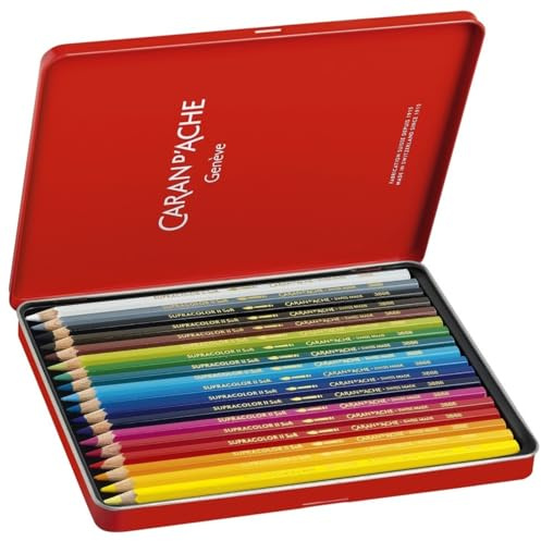 Caran D'Ache Supracolor Soft Pencils - Assorted Colours (Tin of 18)