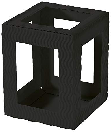 folia 9790-5 - Laternen Rohlinge, Laternenzuschnitte Mini aus Wellpappe, 5 Stück in Schwarz, 10 x 10 x 12 cm, zum Zusammenstecken ohne Kleber, zum Gestalten individueller Laternen oder Tischlichter