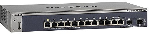 NETGEAR (GSM5212) Switch entièrement manageable 12 Ports Gigabit Ethernet- Switch RJ45 avec 2 Ports SFP 1 Gigabit, Bureau, Protection à Vie ProSAFE, série M4100
