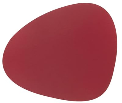 LindDNA Curve L Tischset recyceltes Leder Bull rot Größe: 37x44cm, 9874