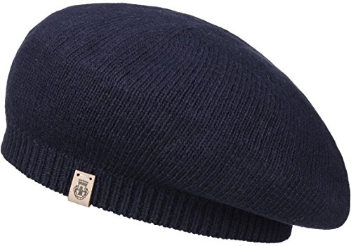 Roeckl Strickbaske Baskenmütze Damenbaske mit Kaschmir Baske Wintermütze Strickmütze (One Size - blau)