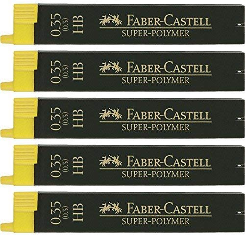 5er Sparpack Faber Castell SUPER-POLYMER Feinminen 0.35HB