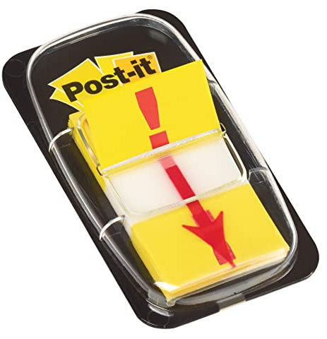 Post-it Index Haftstreifen, Ausrufezeichen, 50 Markierstreifen | Zum Markieren, Hervorheben und Farbcodieren Wichtiger Informationen - Haftet Sicher, Beschreibbar, mit Einhand-Spender