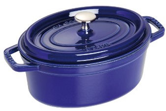 Staub 1102391 Cocotte, oval, 23 cm, Bräter aus Gusseisen, dunkelblau