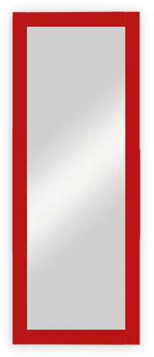 Wand- / Garderobenspiegel mit Holzrahmen, rot lackiert - ca. 45 x 170 cm