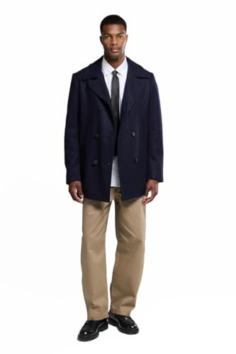 Armor Lux Homme Caban Cap Sizun Homme Manteau, Bleu (300 Navire), L EU