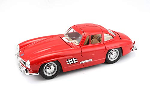BBurago - Mercedes Benz 300 SL - Voiture Miniature à l'échelle 1:24 - avec Portes Papillon, Capot et Coffre Ouvrants - Jouet pour Enfant - à Collectionner dès 3 Ans - 22023