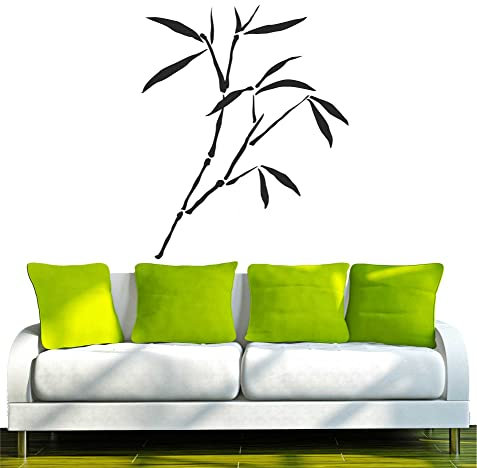 INDIGOS UG - Wandtattoo Wohnzimmer - Wandaufkleber Schilf Gras 96x77 cm schwarz w335 - Aufkleber Kinderzimmer Schlafzimmer Küche Badezimmer Büro Dekoration