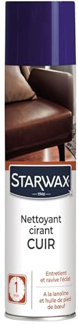 STARWAX Nettoyant cirant pour cuir 300ml incolore | Entretient et ravive l'éclat des canapés sacs chaussures et selleries, nourrit en profondeur, parfum agréable de cire