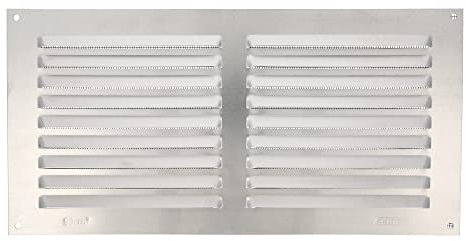 Amig - Griglia Rettangolare in Alluminio con Zanzariera | Griglie di Ventilazione per Uscita d'Aria | Ideale per Soffitto di Cucina e Bagno | Misure 150 x 300 MM | Colore Argento