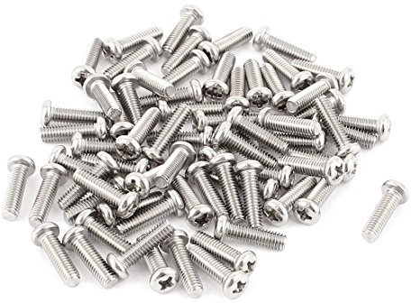 sourcing map Phillips Rundkopfschrauben M4 x 14mm 60 Stück | 304 Edelstahl Kreuzschlitz Linsenkopfschrauben Pan Kopf Schrauben