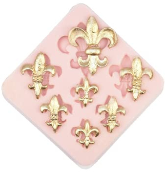 Fleur de Lis Silikonform Louisiana Saints Französische Lilie Backform Karneval Karneval für Fondant, Kuchendekoration, Zuckerhandwerk, Schokolade, Süßigkeiten, Gummi, Kunst, Handwerk, BPA-freies