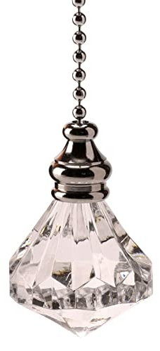 Polished Chrome with Acrylic Crystal Diamond Light Pull by WML