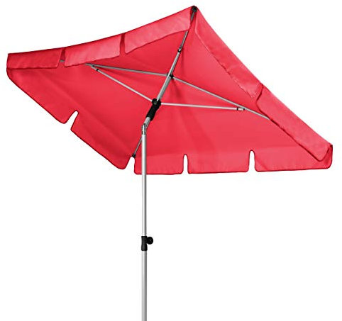 Doppler ACTIVE – Rechteckiger Sonnenschirm für Balkon und Terrasse – Knickbar – 180x120 cm – Rot