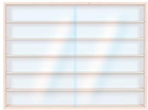 Alsino V-13 Vitrine Sammlervitrine 100 cm x 58 cm x 8,5 cm Birke Mutliplex Natur Setzkasten für Figuren, Steine, Modelle, Fingerhüte